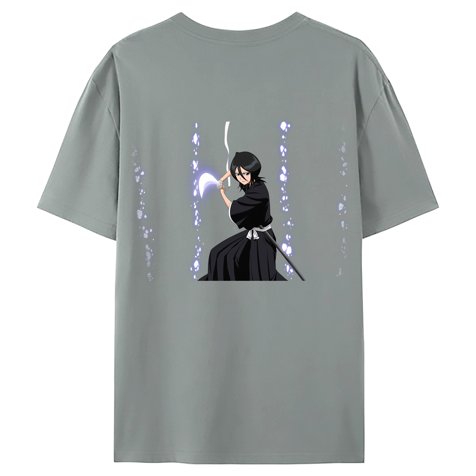 （画像用） ブリーチ 朽木ルキア BLEACH Kuchiki Rukia 綿100％ メンズ半袖Tシャツ（バックプリント） 通気性